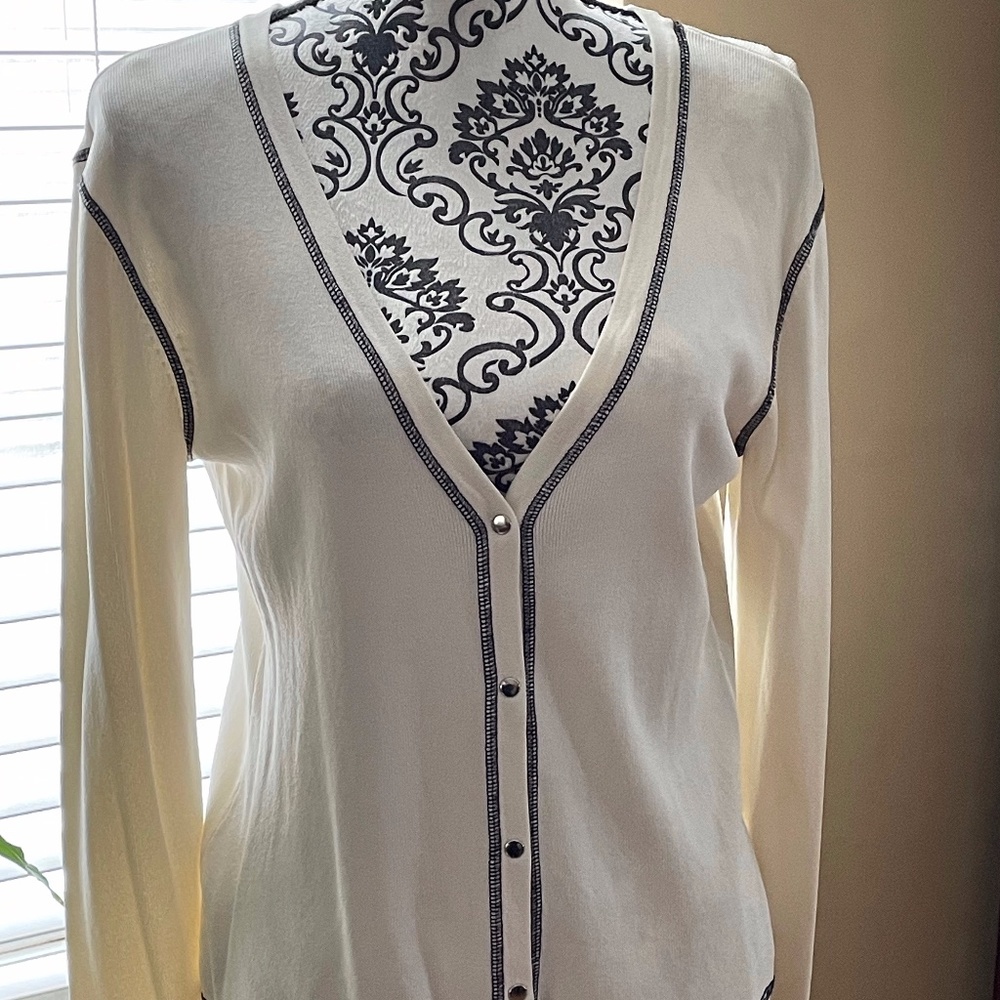 Chereskin Cardigan with Snaps in Excellent Cond